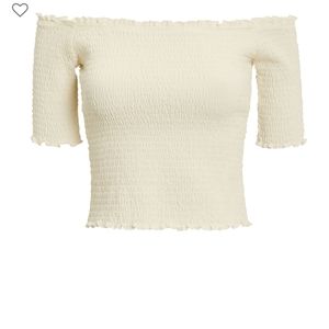 New Ivory Eva Smocked Top Fifth&Mode